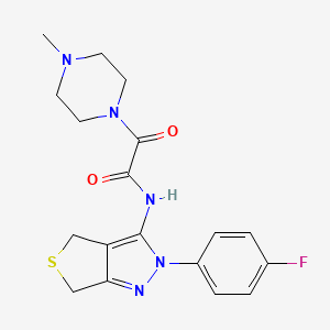 molecular formula C18H20FN5O2S B2689366 N-[2-(4-fluorophenyl)-2H,4H,6H-thieno[3,4-c]pyrazol-3-yl]-2-(4-methylpiperazin-1-yl)-2-oxoacetamide CAS No. 946209-21-8