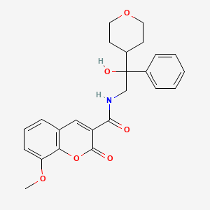 molecular formula C24H25NO6 B2689368 N-[2-hydroxy-2-(oxan-4-yl)-2-phenylethyl]-8-methoxy-2-oxo-2H-chromene-3-carboxamide CAS No. 2034330-49-7