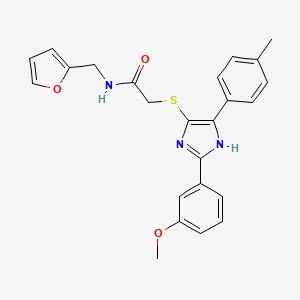 molecular formula C24H23N3O3S B2689407 N-[(furan-2-yl)methyl]-2-{[2-(3-methoxyphenyl)-5-(4-methylphenyl)-1H-imidazol-4-yl]sulfanyl}acetamide CAS No. 901233-87-2