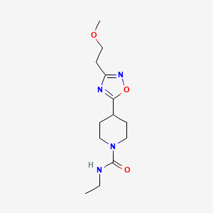 molecular formula C13H22N4O3 B2689445 N-Ethyl-4-[3-(2-methoxyethyl)-1,2,4-oxadiazol-5-YL]piperidine-1-carboxamide CAS No. 1428358-63-7