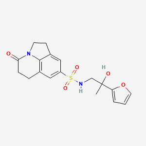 molecular formula C18H20N2O5S B2689473 N-(2-(furan-2-yl)-2-hydroxypropyl)-4-oxo-2,4,5,6-tetrahydro-1H-pyrrolo[3,2,1-ij]quinoline-8-sulfonamide CAS No. 1795300-68-3