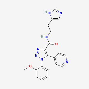 molecular formula C20H19N7O2 B2689498 N-(2-(1H-imidazol-4-yl)ethyl)-1-(2-methoxyphenyl)-5-(pyridin-4-yl)-1H-1,2,3-triazole-4-carboxamide CAS No. 2176270-97-4