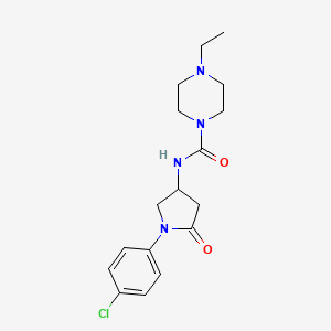molecular formula C17H23ClN4O2 B2689556 N-[1-(4-chlorophenyl)-5-oxopyrrolidin-3-yl]-4-ethylpiperazine-1-carboxamide CAS No. 894023-70-2