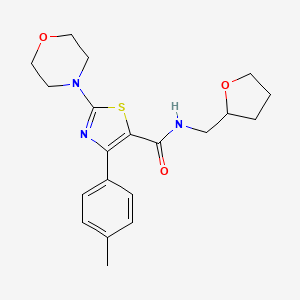 molecular formula C20H25N3O3S B2689593 4-(4-methylphenyl)-2-morpholin-4-yl-N-(oxolan-2-ylmethyl)-1,3-thiazole-5-carboxamide CAS No. 791786-55-5