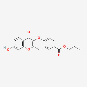molecular formula C20H18O6 B2689597 propyl 4-[(7-hydroxy-2-methyl-4-oxo-4H-chromen-3-yl)oxy]benzoate CAS No. 858763-86-7