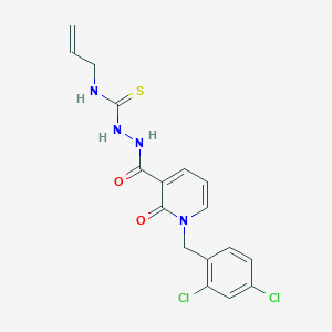 molecular formula C17H16Cl2N4O2S B2689627 N-allyl-2-{[1-(2,4-dichlorobenzyl)-2-oxo-1,2-dihydro-3-pyridinyl]carbonyl}-1-hydrazinecarbothioamide CAS No. 242471-93-8
