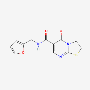 molecular formula C12H11N3O3S B2689630 N-[(furan-2-yl)methyl]-5-oxo-2H,3H,5H-[1,3]thiazolo[3,2-a]pyrimidine-6-carboxamide CAS No. 443329-04-2