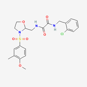 molecular formula C21H24ClN3O6S B2689654 N'-[(2-chlorophenyl)methyl]-N-{[3-(4-methoxy-3-methylbenzenesulfonyl)-1,3-oxazolidin-2-yl]methyl}ethanediamide CAS No. 874804-60-1