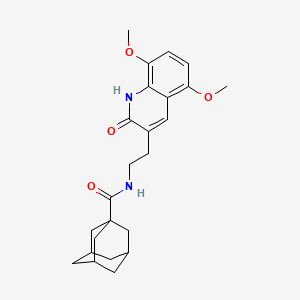 molecular formula C24H30N2O4 B2689663 N-[2-(5,8-dimethoxy-2-oxo-1,2-dihydroquinolin-3-yl)ethyl]adamantane-1-carboxamide CAS No. 851404-14-3