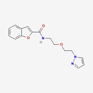 molecular formula C16H17N3O3 B2689678 N-(2-(2-(1H-pyrazol-1-yl)ethoxy)ethyl)benzofuran-2-carboxamide CAS No. 2034231-44-0