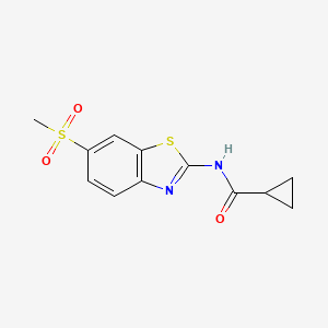 molecular formula C12H12N2O3S2 B2689681 N-(6-(methylsulfonyl)benzo[d]thiazol-2-yl)cyclopropanecarboxamide CAS No. 352706-00-4