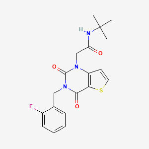 molecular formula C19H20FN3O3S B2689682 N-tert-butyl-2-[3-(2-fluorobenzyl)-2,4-dioxo-3,4-dihydrothieno[3,2-d]pyrimidin-1(2H)-yl]acetamide CAS No. 1252859-05-4