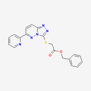 molecular formula C19H15N5O2S B2689688 Benzyl 2-((6-(pyridin-2-yl)-[1,2,4]triazolo[4,3-b]pyridazin-3-yl)thio)acetate CAS No. 1203227-88-6