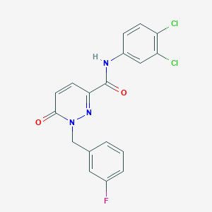 molecular formula C18H12Cl2FN3O2 B2689690 N-(3,4-dichlorophenyl)-1-(3-fluorobenzyl)-6-oxo-1,6-dihydropyridazine-3-carboxamide CAS No. 1040665-58-4