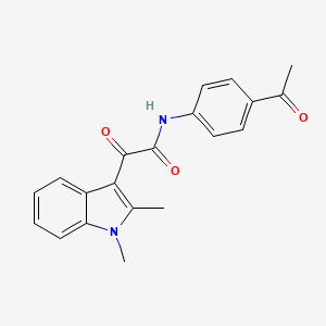 molecular formula C20H18N2O3 B2689692 N-(4-acetylphenyl)-2-(1,2-dimethyl-1H-indol-3-yl)-2-oxoacetamide CAS No. 862831-57-0