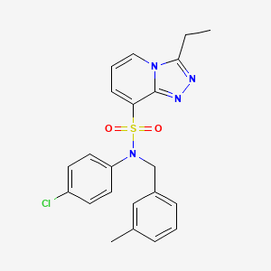molecular formula C22H21ClN4O2S B2689696 N-(4-chlorophenyl)-3-ethyl-N-[(3-methylphenyl)methyl]-[1,2,4]triazolo[4,3-a]pyridine-8-sulfonamide CAS No. 1251606-22-0