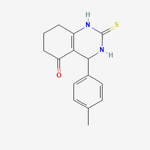 molecular formula C15H16N2OS B2689723 4-(4-Methylphenyl)-2-sulfanylidene-1,3,4,6,7,8-hexahydroquinazolin-5-one CAS No. 223694-81-3