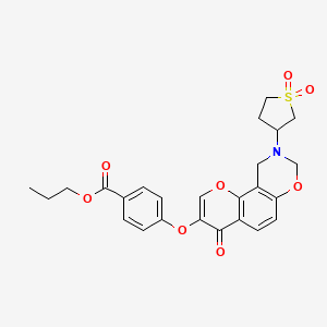 Propyl 4-((9-(1,1-dioxidotetrahydrothiophen-3-yl)-4-oxo-4,8,9,10-tetrahydrochromeno[8,7-e][1,3]oxazin-3-yl)oxy)benzoate