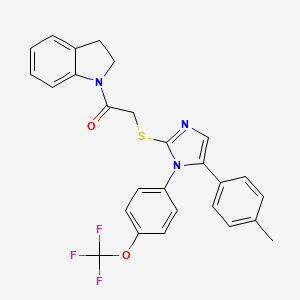 1-(indolin-1-yl)-2-((5-(p-tolyl)-1-(4-(trifluoromethoxy)phenyl)-1H-imidazol-2-yl)thio)ethanone