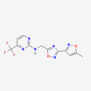 N-{[3-(5-methyl-1,2-oxazol-3-yl)-1,2,4-oxadiazol-5-yl]methyl}-4-(trifluoromethyl)pyrimidin-2-amine