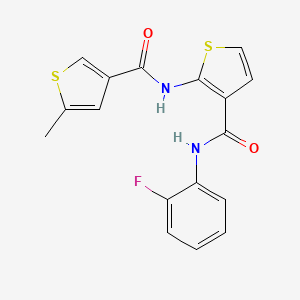 molecular formula C17H13FN2O2S2 B2689764 N-(2-fluorophenyl)-2-(5-methylthiophene-3-carboxamido)thiophene-3-carboxamide CAS No. 717871-20-0