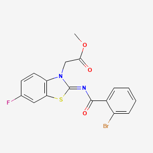 (Z)-methyl 2-(2-((2-bromobenzoyl)imino)-6-fluorobenzo[d]thiazol-3(2H)-yl)acetate