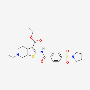 ethyl 6-ethyl-2-[(4-pyrrolidin-1-ylsulfonylbenzoyl)amino]-5,7-dihydro-4H-thieno[2,3-c]pyridine-3-carboxylate