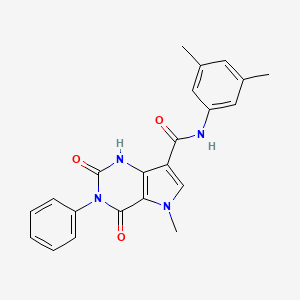 molecular formula C22H20N4O3 B2689770 N-(3,5-dimethylphenyl)-5-methyl-2,4-dioxo-3-phenyl-1H,2H,3H,4H,5H-pyrrolo[3,2-d]pyrimidine-7-carboxamide CAS No. 923112-93-0