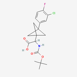 2-[3-(3-Chloro-4-fluorophenyl)-1-bicyclo[1.1.1]pentanyl]-2-[(2-methylpropan-2-yl)oxycarbonylamino]acetic acid