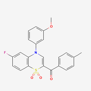 [6-fluoro-4-(3-methoxyphenyl)-1,1-dioxido-4H-1,4-benzothiazin-2-yl](4-methylphenyl)methanone