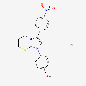 1-(4-methoxyphenyl)-3-(4-nitrophenyl)-6,7-dihydro-5H-imidazo[2,1-b][1,3]thiazin-1-ium bromide