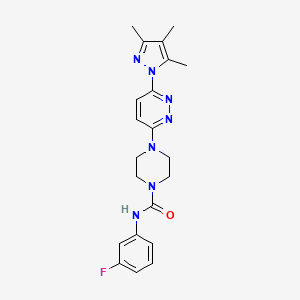 N-(3-fluorophenyl)-4-(6-(3,4,5-trimethyl-1H-pyrazol-1-yl)pyridazin-3-yl)piperazine-1-carboxamide