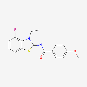 molecular formula C17H15FN2O2S B2689801 N-[(2Z)-3-ethyl-4-fluoro-2,3-dihydro-1,3-benzothiazol-2-ylidene]-4-methoxybenzamide CAS No. 868371-22-6