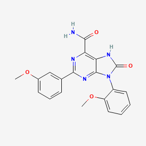B2689806 9-(2-methoxyphenyl)-2-(3-methoxyphenyl)-8-oxo-7H-purine-6-carboxamide CAS No. 869069-44-3