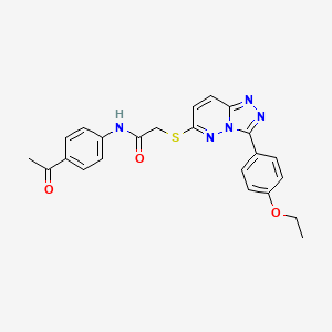 molecular formula C23H21N5O3S B2689829 N-(4-acetylphenyl)-2-((3-(4-ethoxyphenyl)-[1,2,4]triazolo[4,3-b]pyridazin-6-yl)thio)acetamide CAS No. 852436-87-4