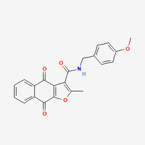 N-[(4-methoxyphenyl)methyl]-2-methyl-4,9-dioxo-3-benzo[f]benzofurancarboxamide