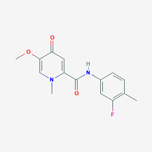 molecular formula C15H15FN2O3 B2689843 N-(3-fluoro-4-methylphenyl)-5-methoxy-1-methyl-4-oxo-1,4-dihydropyridine-2-carboxamide CAS No. 1105250-16-5