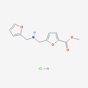 molecular formula C12H14ClNO4 B2689845 Methyl 5-([(2-furylmethyl)amino]methyl)-2-furoate hydrochloride CAS No. 1177296-71-7