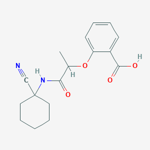molecular formula C17H20N2O4 B2689855 2-{1-[(1-Cyanocyclohexyl)carbamoyl]ethoxy}benzoic acid CAS No. 1050048-97-9