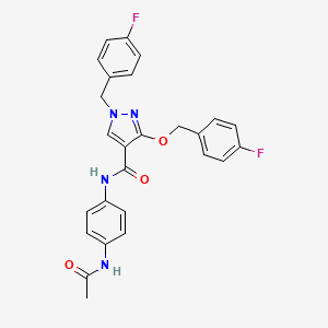N-(4-acetamidophenyl)-1-(4-fluorobenzyl)-3-((4-fluorobenzyl)oxy)-1H-pyrazole-4-carboxamide