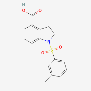 molecular formula C16H15NO4S B2689868 1-(m-Tolylsulfonyl)indoline-4-carboxylic acid CAS No. 2320959-70-2