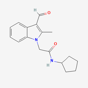 molecular formula C17H20N2O2 B2689871 N-cyclopentyl-2-(3-formyl-2-methyl-1H-indol-1-yl)acetamide CAS No. 433964-99-9