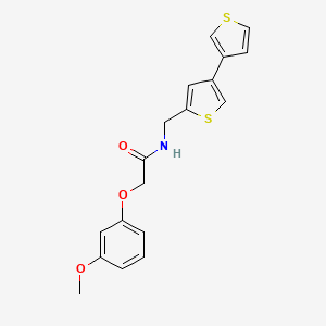 molecular formula C18H17NO3S2 B2689883 N-({[3,3'-bithiophene]-5-yl}methyl)-2-(3-methoxyphenoxy)acetamide CAS No. 2380042-69-1