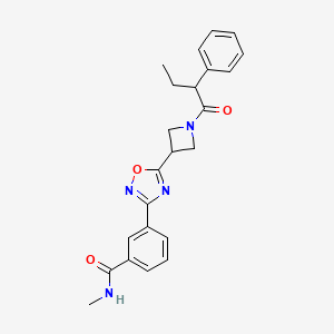 molecular formula C23H24N4O3 B2689894 N-methyl-3-(5-(1-(2-phenylbutanoyl)azetidin-3-yl)-1,2,4-oxadiazol-3-yl)benzamide CAS No. 1396843-29-0