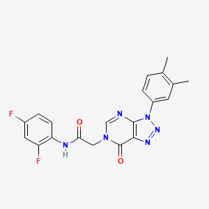 molecular formula C20H16F2N6O2 B2689895 N-(2,4-difluorophenyl)-2-[3-(3,4-dimethylphenyl)-7-oxo-3H,6H,7H-[1,2,3]triazolo[4,5-d]pyrimidin-6-yl]acetamide CAS No. 888421-71-4