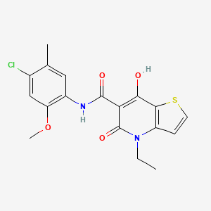 molecular formula C18H17ClN2O4S B2689921 N-(4-chloro-2-methoxy-5-methylphenyl)-4-ethyl-7-hydroxy-5-oxo-4H,5H-thieno[3,2-b]pyridine-6-carboxamide CAS No. 1251688-09-1