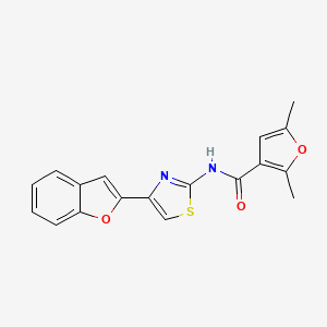 molecular formula C18H14N2O3S B2689934 N-[4-(1-benzofuran-2-yl)-1,3-thiazol-2-yl]-2,5-dimethylfuran-3-carboxamide CAS No. 1171756-28-7