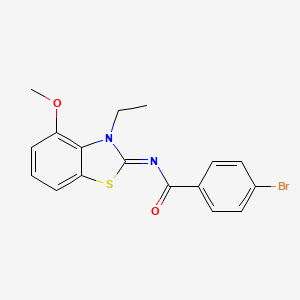 molecular formula C17H15BrN2O2S B2690004 (E)-4-bromo-N-(3-ethyl-4-methoxybenzo[d]thiazol-2(3H)-ylidene)benzamide CAS No. 864925-26-8