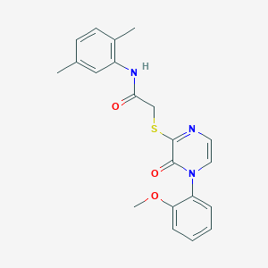 molecular formula C21H21N3O3S B2690012 N-(2,5-dimethylphenyl)-2-{[4-(2-methoxyphenyl)-3-oxo-3,4-dihydropyrazin-2-yl]sulfanyl}acetamide CAS No. 899945-05-2