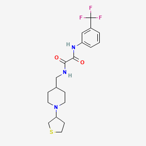 molecular formula C19H24F3N3O2S B2690040 N-{[1-(thiolan-3-yl)piperidin-4-yl]methyl}-N'-[3-(trifluoromethyl)phenyl]ethanediamide CAS No. 2034317-45-6